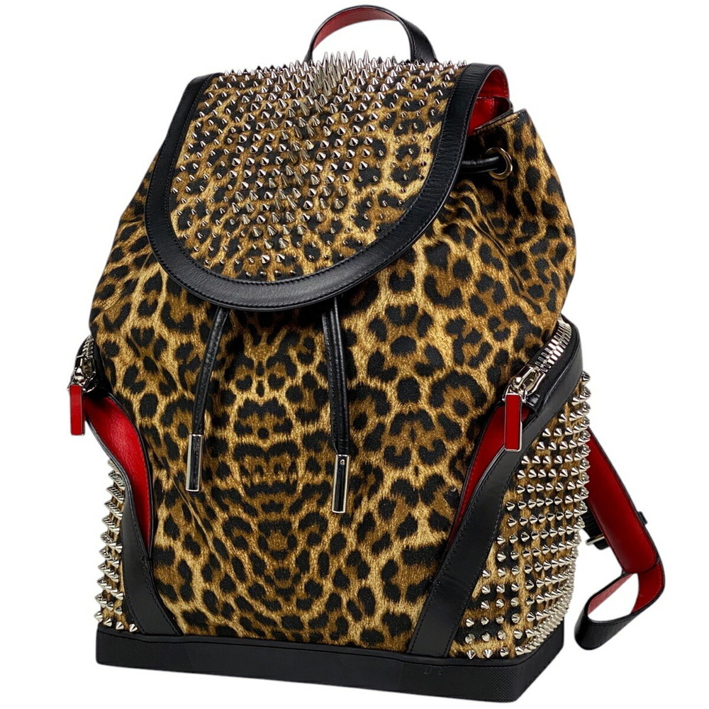 Christian Louboutin Explorer Funk Backpack leopard brown black - Picture 1 of 10